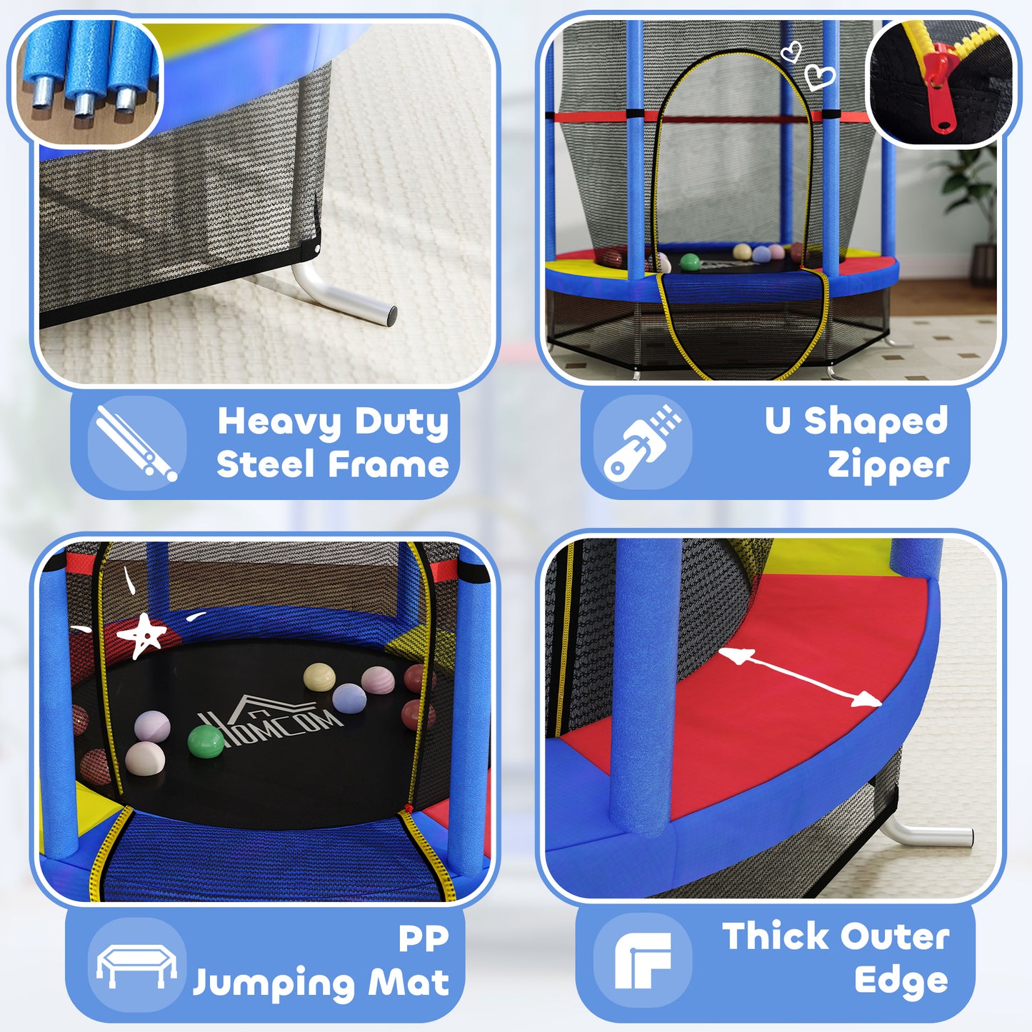 Kids Bungee Trampoline with Safety Net – Ages 3-6