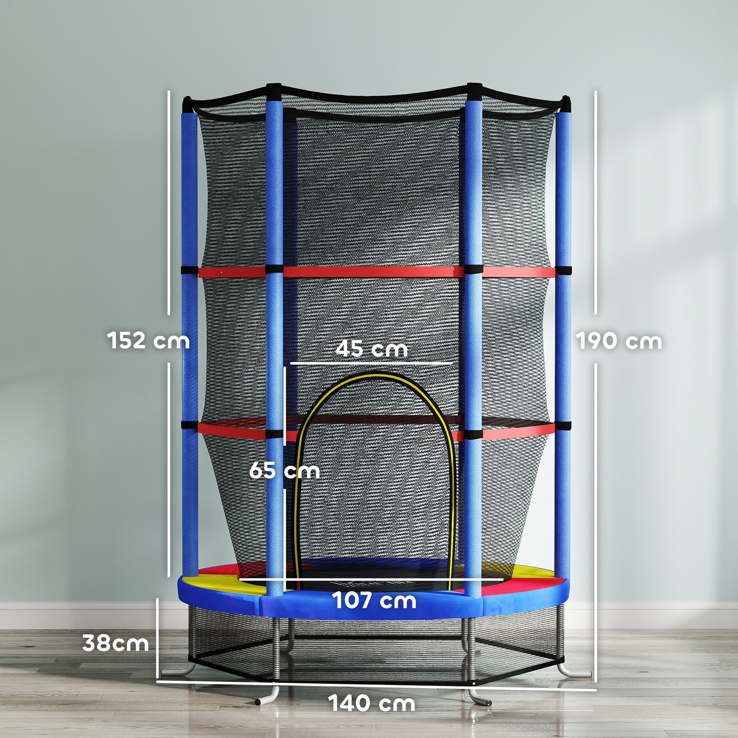 Kids Bungee Trampoline with Safety Net – Ages 3-6