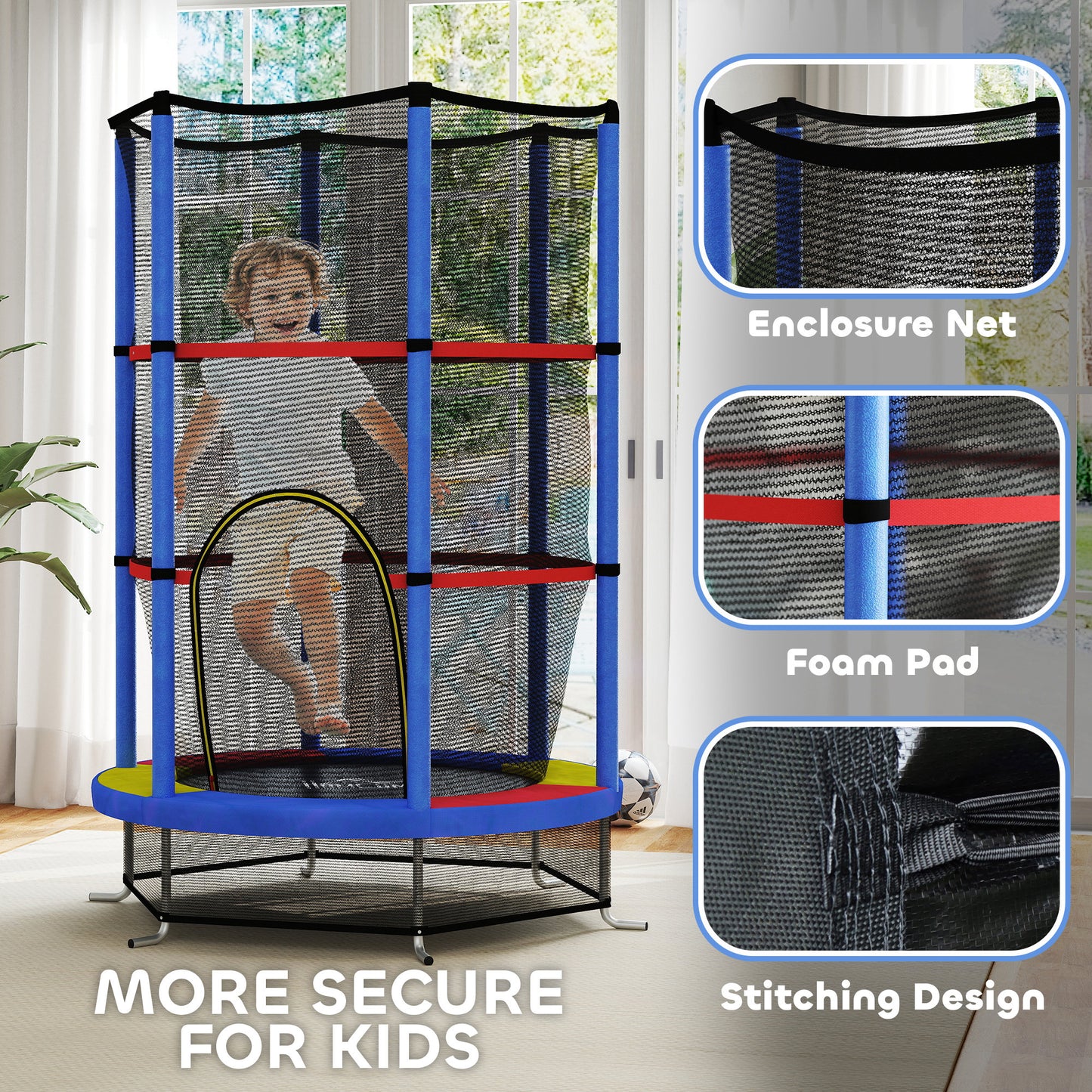 Kids Bungee Trampoline with Safety Net – Ages 3-6