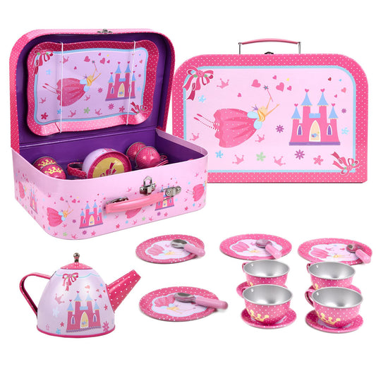 Kids’ Tea Set with Carry Case – Pretend Play Picnic & Tea Party