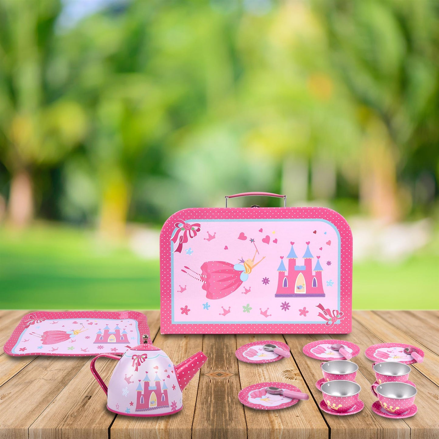 Kids’ Tea Set with Carry Case – Pretend Play Picnic & Tea Party