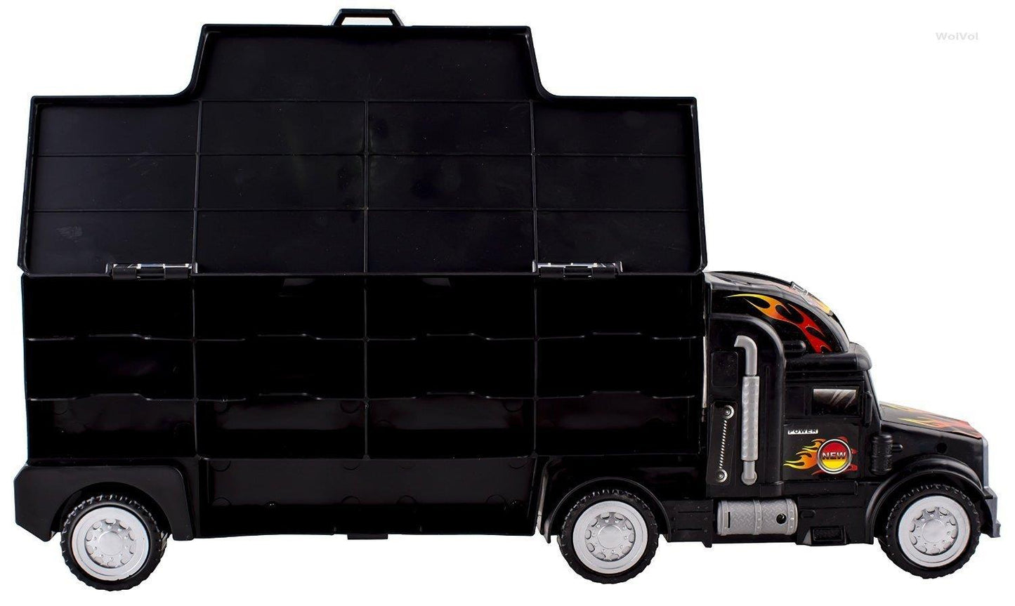 Highway Carrier Truck Playset with 6 Die-Cast Cars & Accessories