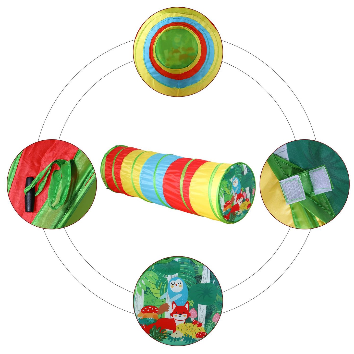 SOKA Play Tunnel Multicoloured Pop Up Jungle Indoor or Outdoor Garden Play Tents for Kids Childrens