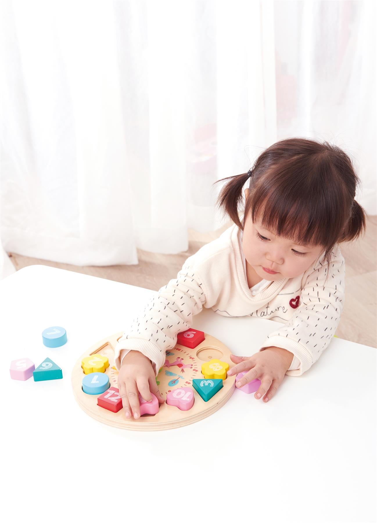 LELIN Wooden Learning Clock ā Shape Sorter & Time Teacher