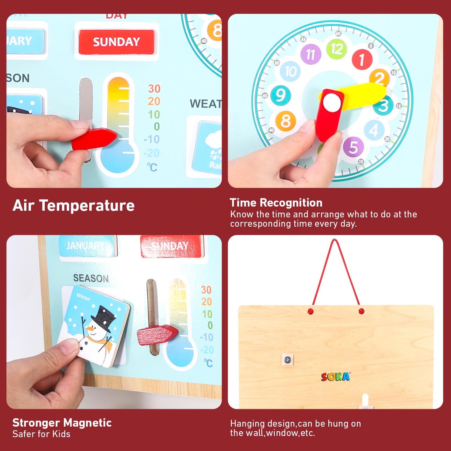 SOKA Wooden My Family Calendar – Interactive Learning Board