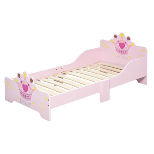 Kids’ Princess Toddler Bed with Side Rails – Pink