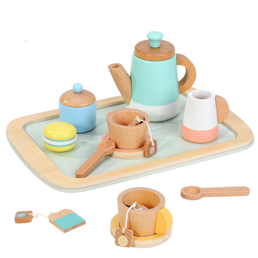 SOKA Wooden Pretend Play Tea Set – 16 Pieces