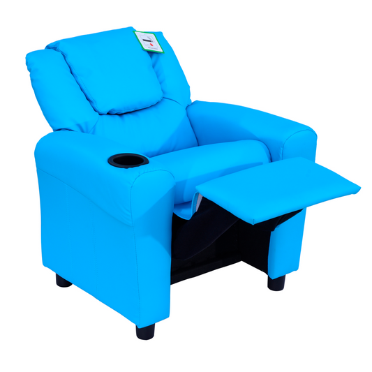 Kids’ Reclining Armchair with Footrest – PU Leather