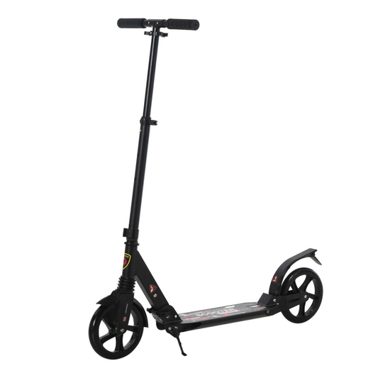 Kick Scooter Folding 2 Big Wheels Adjustable  Adult Teens For 14 Black HOMCOM