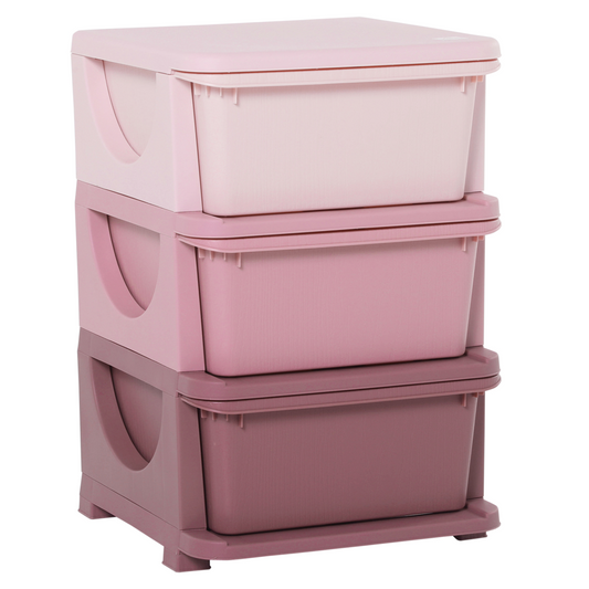 3-Drawer Plastic Storage Unit for Kids’ Rooms