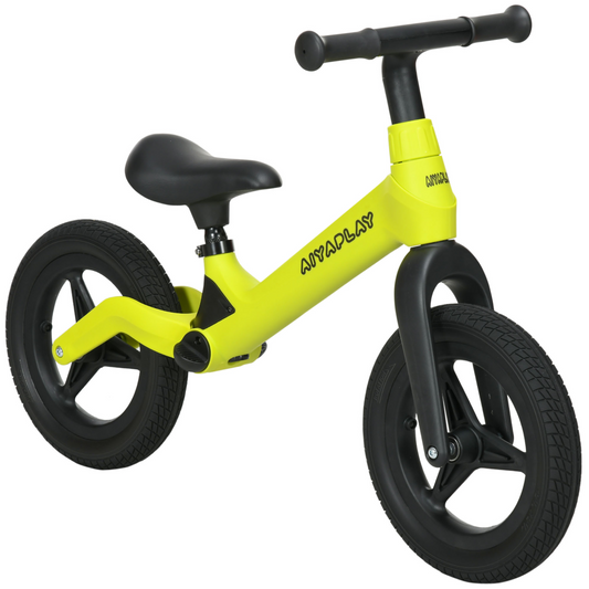 Kids Balance Bike with Adjustable Seat & Handlebar – Green & Black