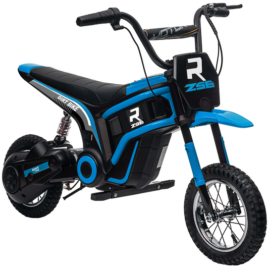 Kids 24V Electric Ride-On Motorbike with Adjustable Speed & Lights – Blue (Ages 8–12)