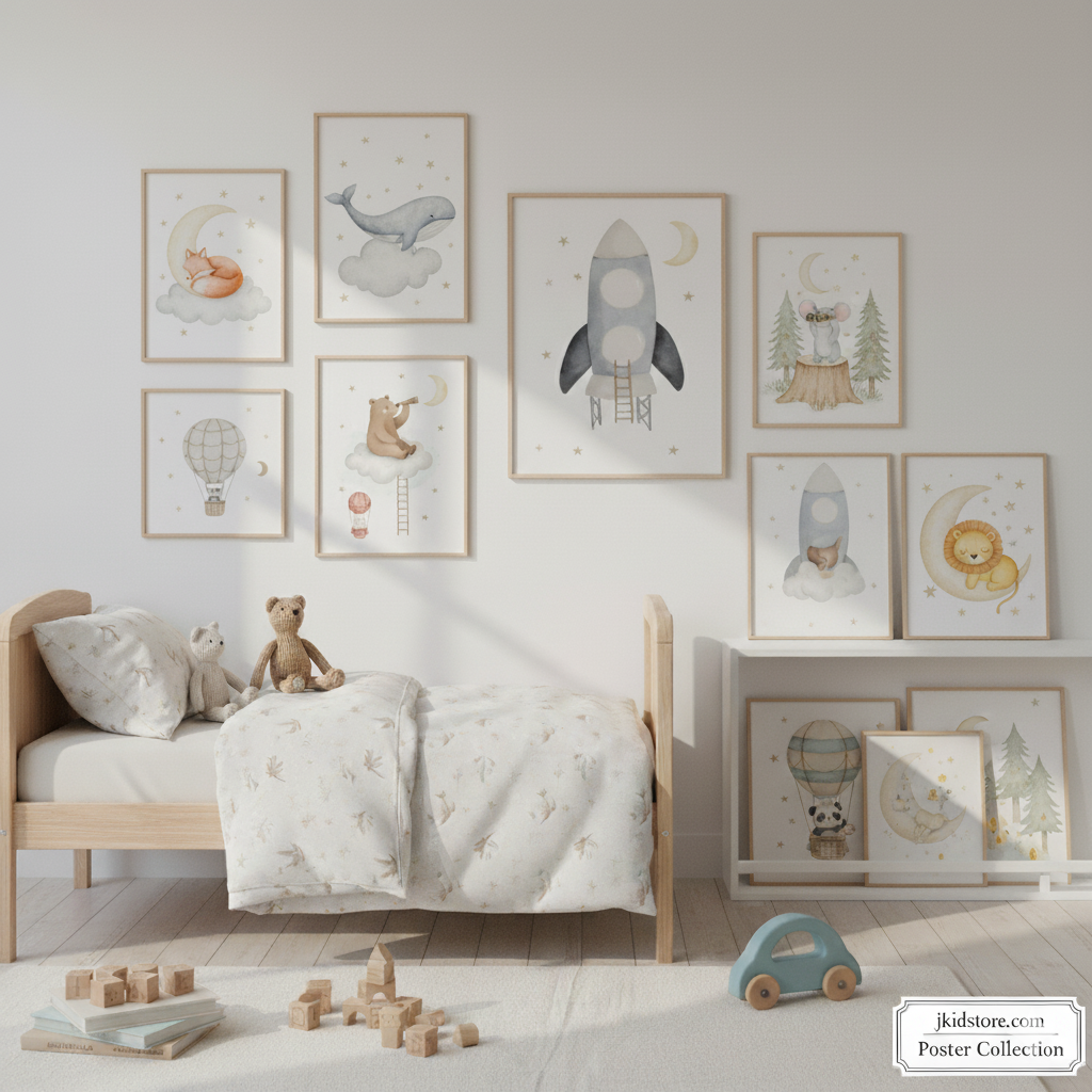 Colourful kids wall posters for children's bedrooms and nurseries