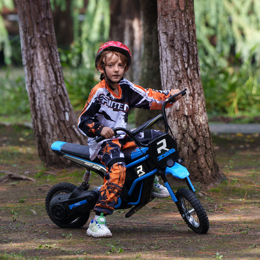 Kids 24V Electric Ride-On Motorbike with Adjustable Speed & Lights – Blue (Ages 8–12)