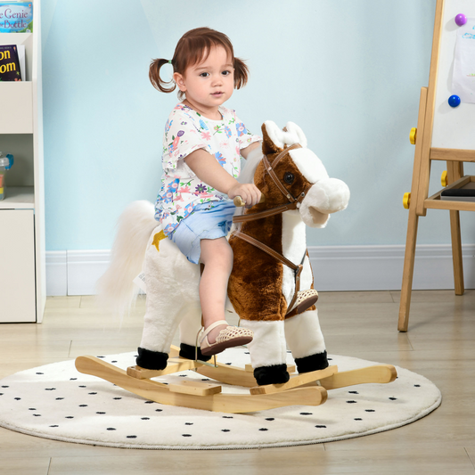 Cowboy Rocking Horse with Sounds – Brown (Ages 3–6)