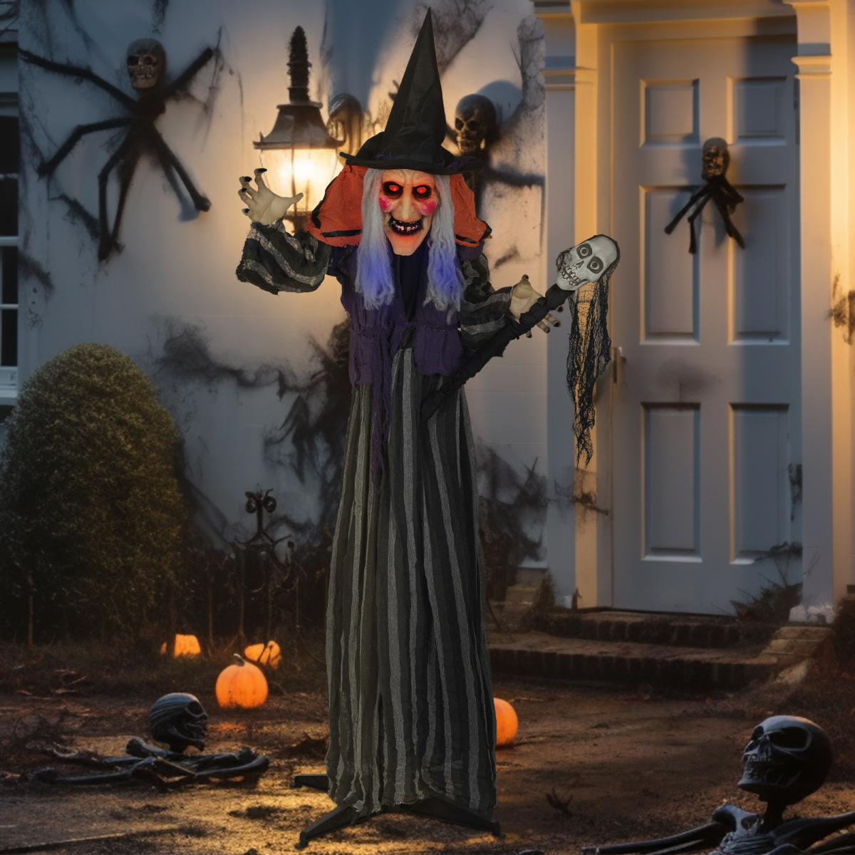 Life-Sized Halloween Witch with Sound, Lights & Motion – 160cm