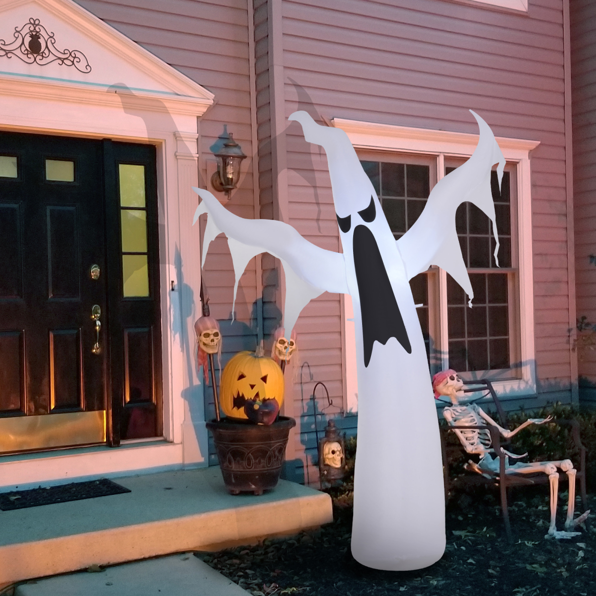 6FT (1.8m) Inflatable Floating Ghost with LED Lights – Outdoor Halloween Decoration