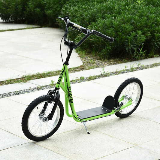 Kids Kick Scooter Adjustable Handlebar Inflatable Wheels Green (90-96cm)