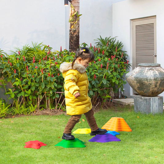 Outsunny 6-Piece Balance Stepping Stones – Stackable, Non-Slip Obstacle Course for Kids