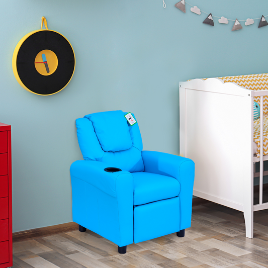 Kids’ Reclining Armchair with Footrest – PU Leather