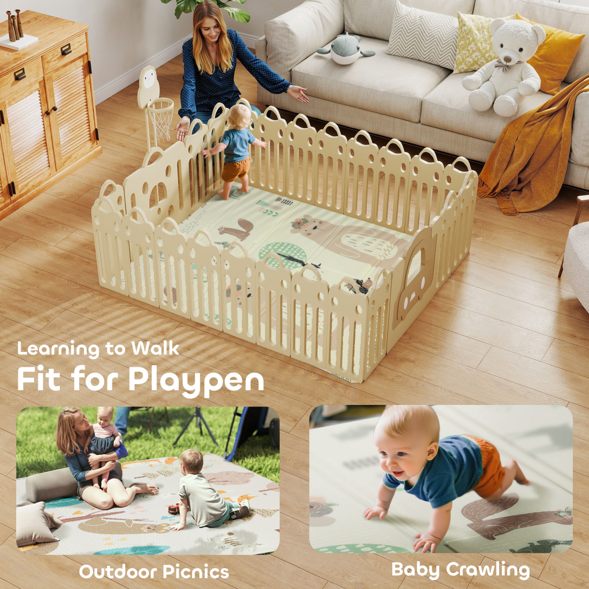 Foldable Baby Play Mat – Soft, Safe & Fun for Crawling and Play