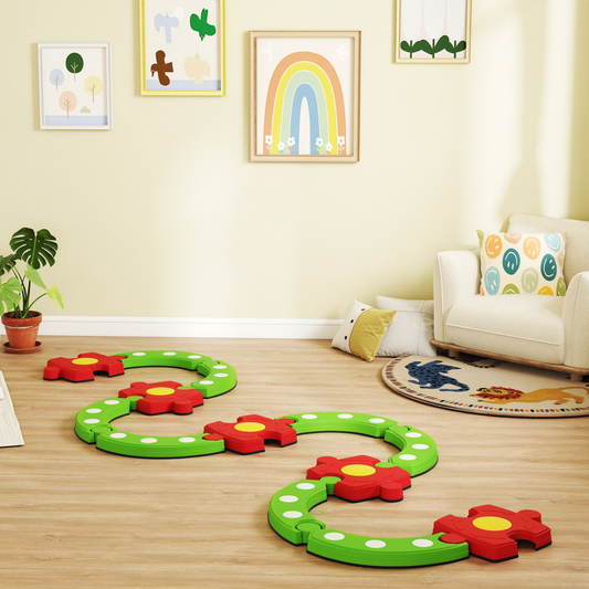 Kids’ Modular Balance Beam Set – Green & Red