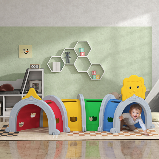 AIYAPLAY Kids Play Tunnel for 3-6 Years Crawl and Climb, Lion Design
