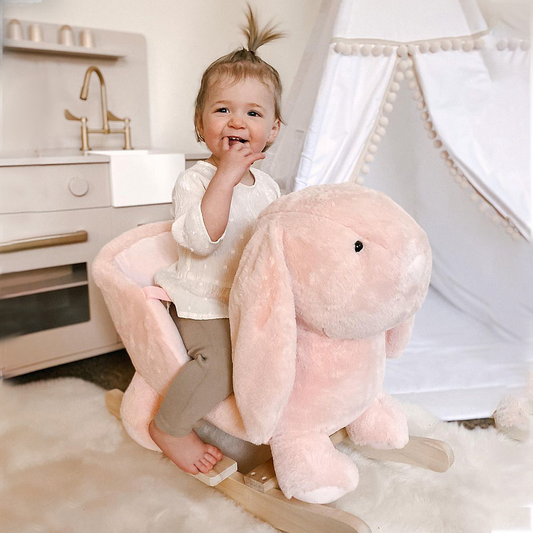 Plush Rabbit Rocking Toy with Sounds & Safety Features (Ages 18–36 Months)