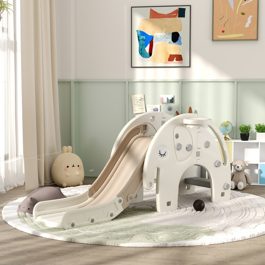 AIYAPLAY 3 in 1 Kids Slide for 1-3 Years, Elephant-Themed Indoor Slide