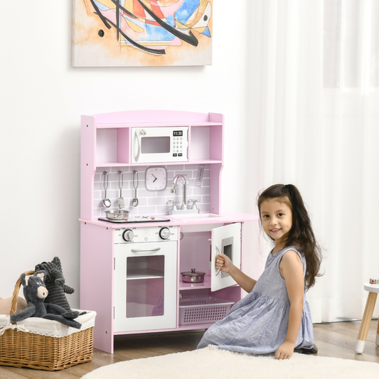 HOMCOM Kids Kitchen Set with Lights & Sounds (Ages 3–6)