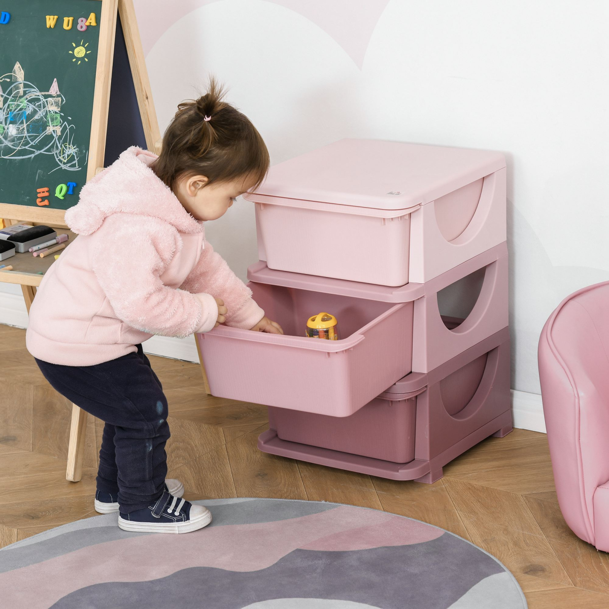 3-Drawer Plastic Storage Unit for Kids’ Rooms