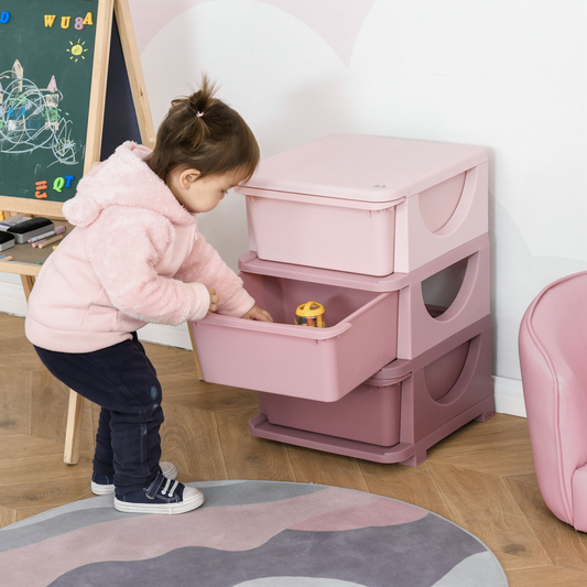 3-Drawer Plastic Storage Unit for Kids’ Rooms