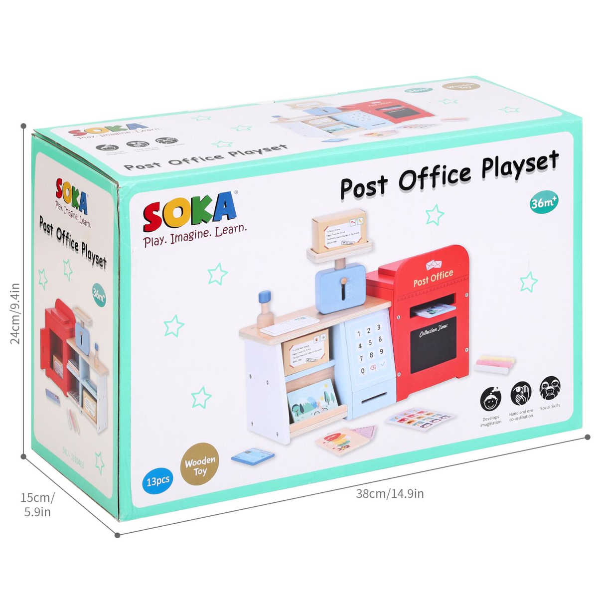 SOKA Post Office Play Set – 13-Piece Pretend Play Fun