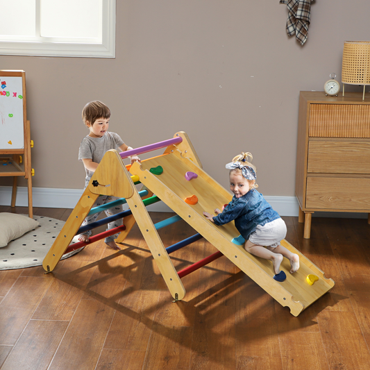 Toddler Climbing Frame, Wooden Indoor Pikler Triangle Set
