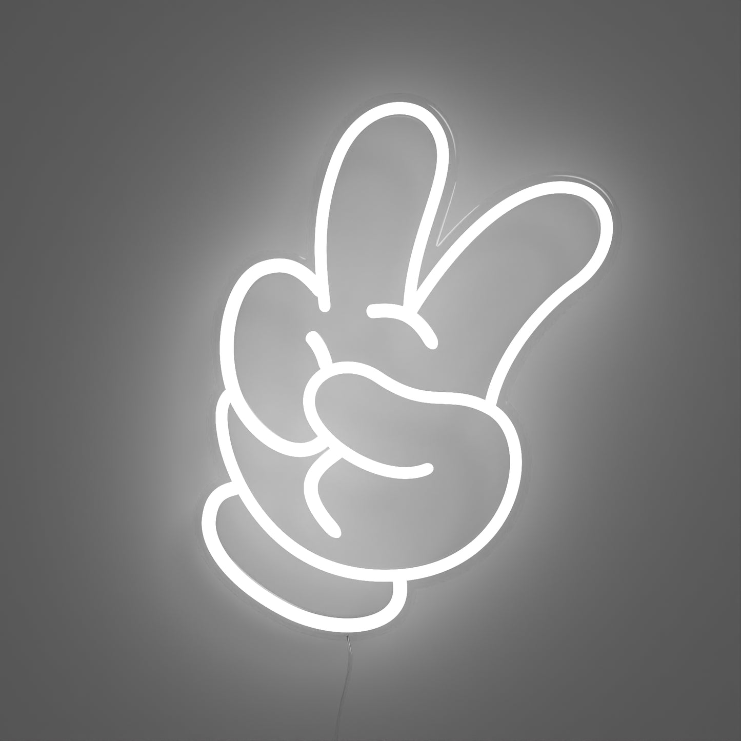 Disney Mickey/Minnie Glove Peace Sign Neon Sign by Yellowpop – Licensed Wall Light