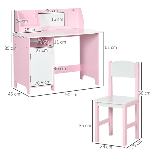 Kids Desk & Chair Set with Whiteboard – 2-Piece Study & Play Furniture