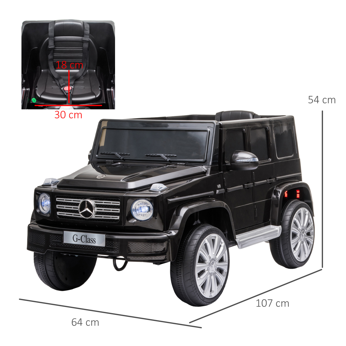 Mercedes Benz G500 12V Kids Electric Ride On Car Remote Control Black