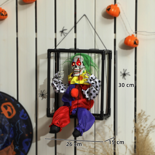 Sound-Activated Halloween Clown with Evil Laugh & Lights – Multi-Coloured
