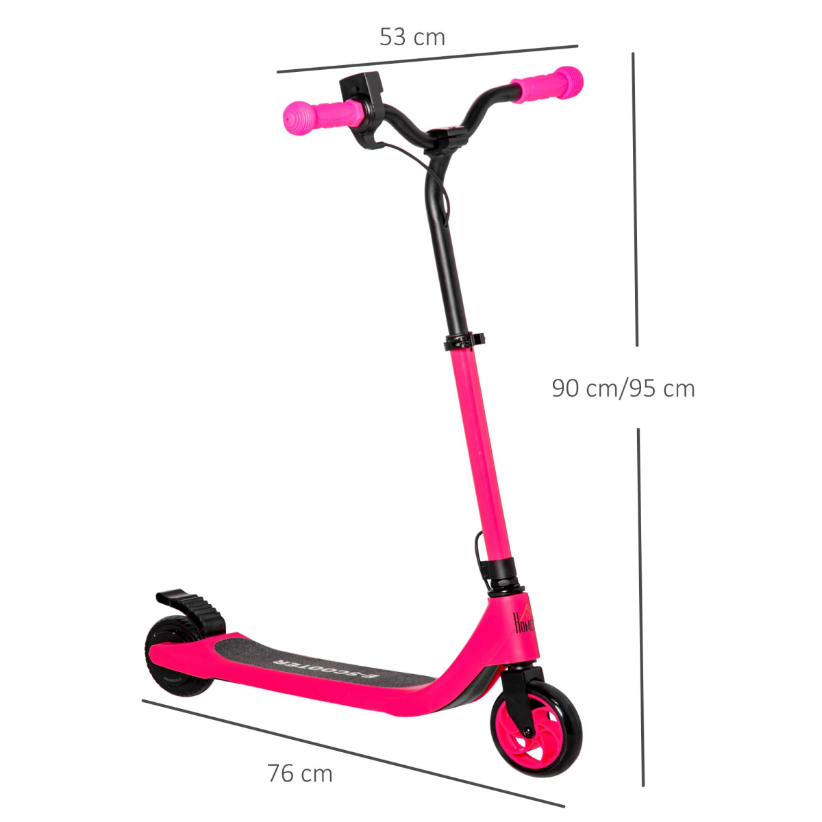120W Electric Scooter w/ Battery Level Display, Rear Break - Pink HOMCOM