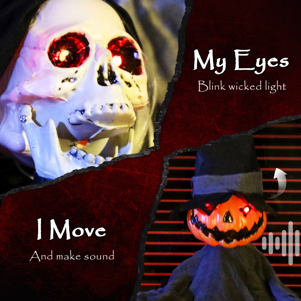 Halloween Ghost Candy Bowls with Sound & Light – 2-Piece Set