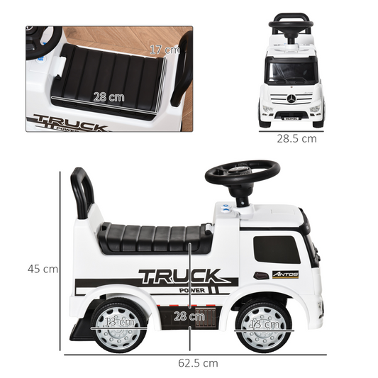 Officially Licensed Mercedes Kids Ride-On Car with Lights, Horn & Storage