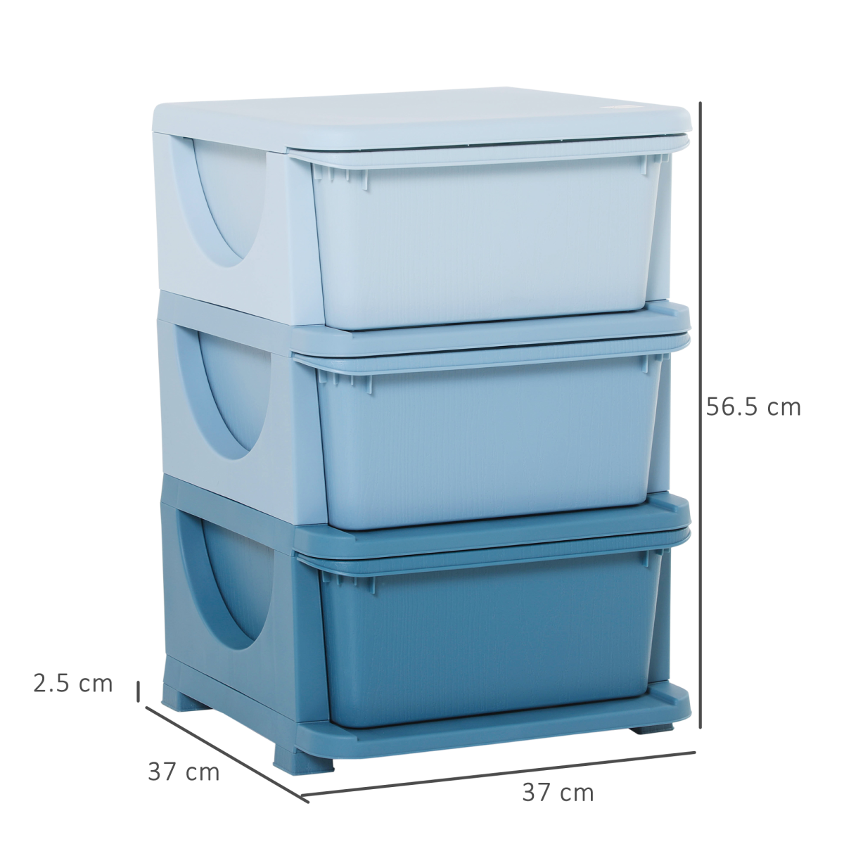 Kids 3-Drawer Plastic Storage Unit – Compact Toy & Clothes Organiser
