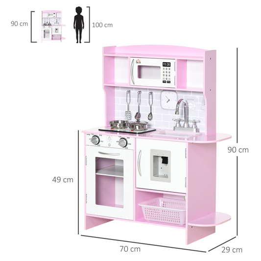 HOMCOM Kids Kitchen Set with Lights & Sounds (Ages 3–6)