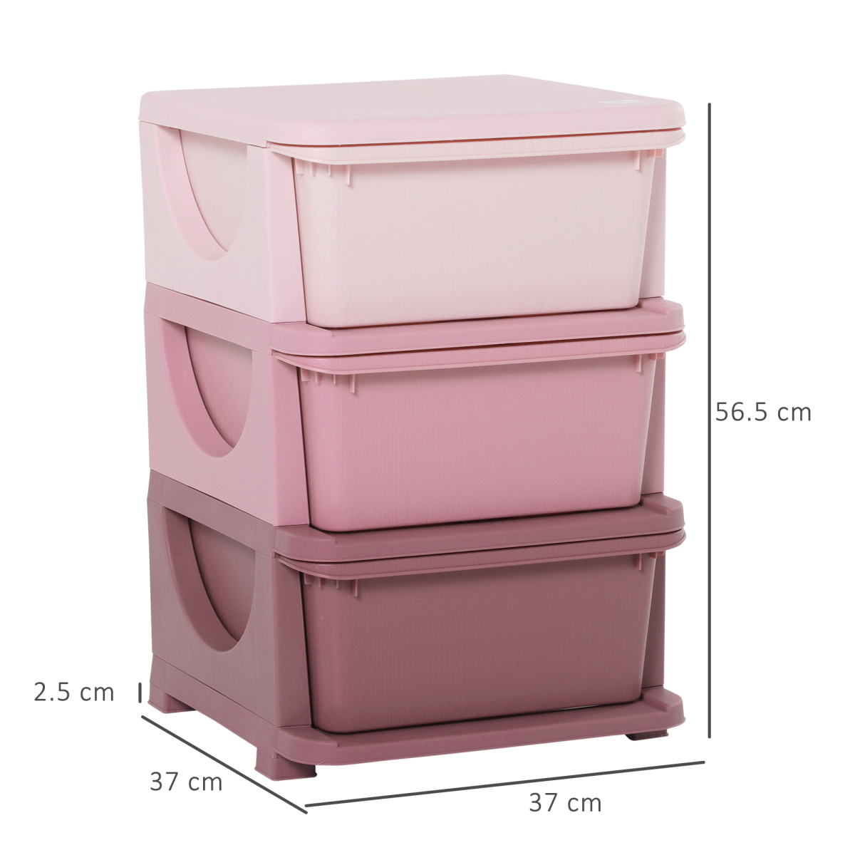 3-Drawer Plastic Storage Unit for Kids’ Rooms