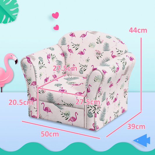 Kids Flamingo Armchair – Pink Toddler Sofa Chair (Ages 18–36 Months)