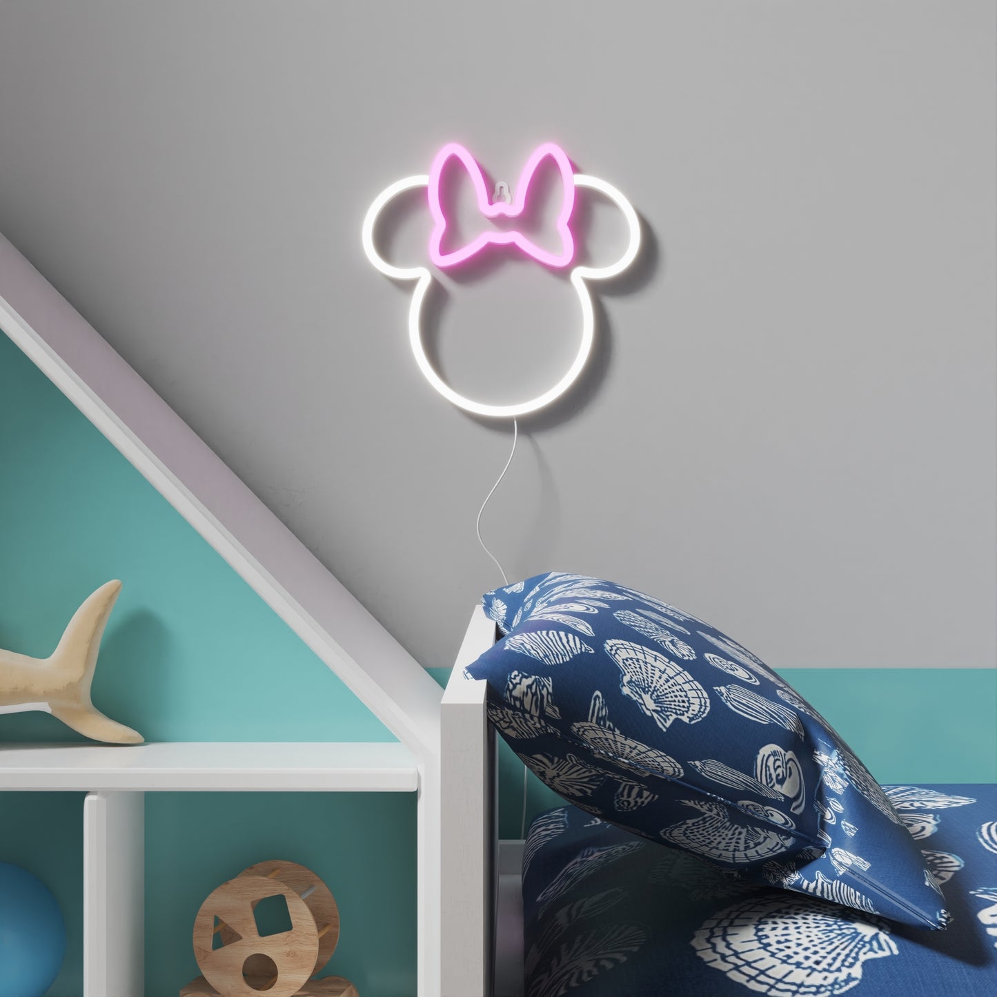 Disney 100 Minnie Mouse LED Neon Wall Light by Yellowpop – Collectible Kids’ Room Decor