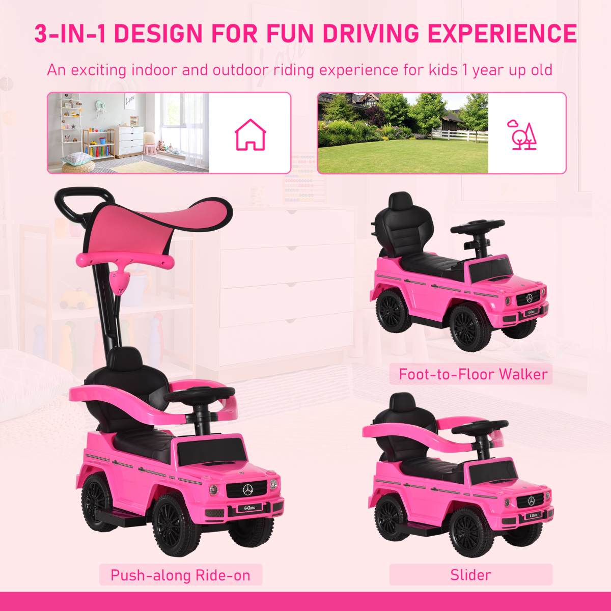 🚗 Licensed Mercedes-Benz G350 Ride-On Push Car for Toddlers
