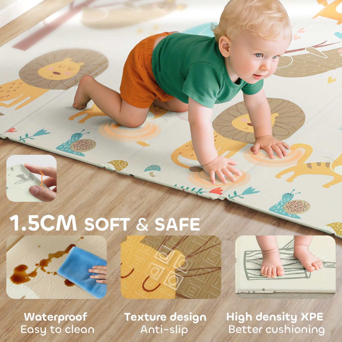 Foldable Baby Play Mat – Soft, Safe & Fun for Crawling and Play