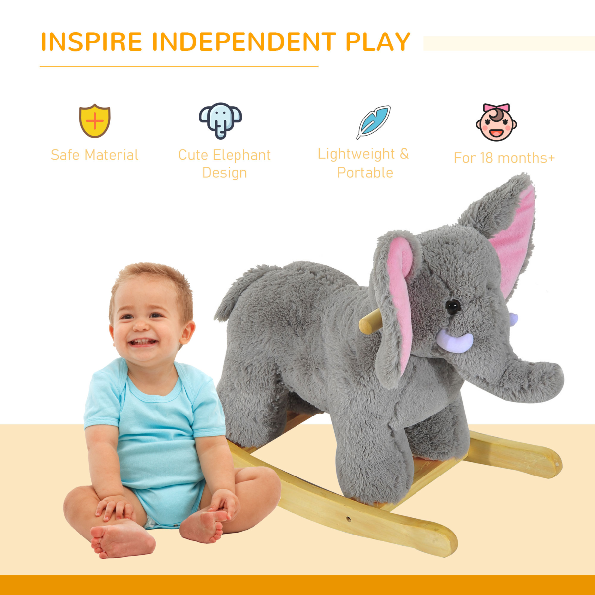 Musical Elephant Rocking Toy – Soft, Safe & Full of Songs