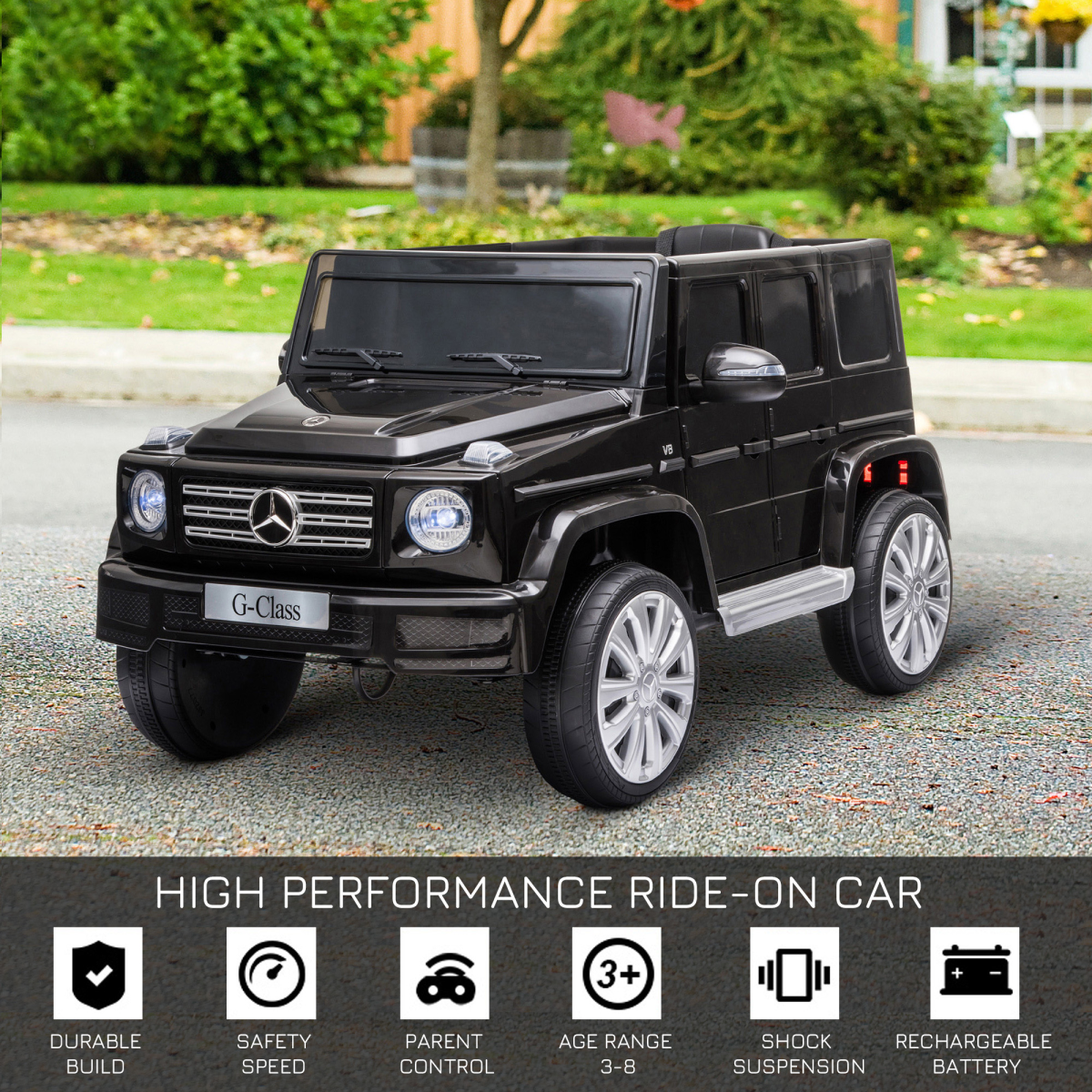 Mercedes Benz G500 12V Kids Electric Ride On Car Remote Control Black